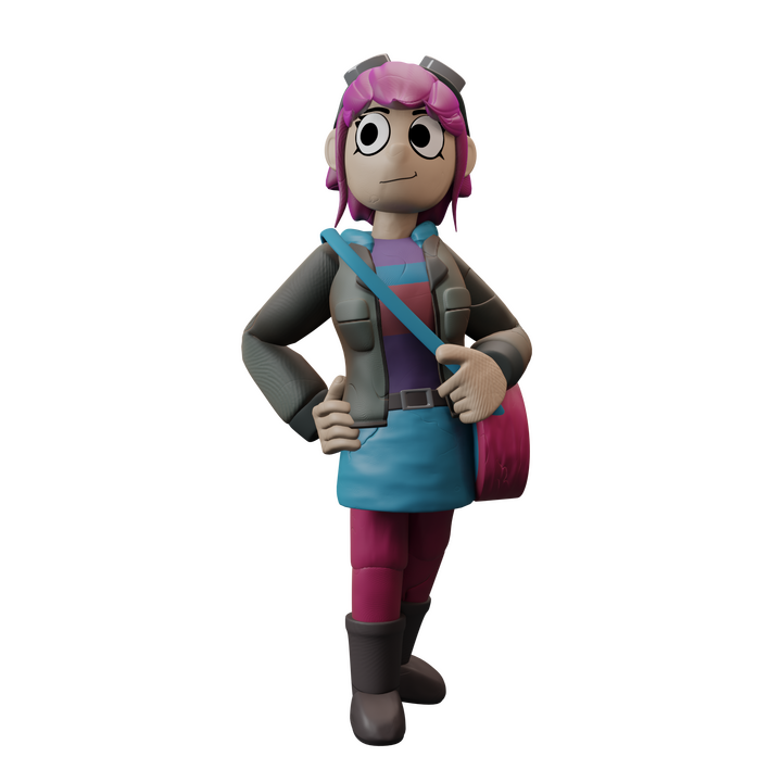 Ramona Flowers character rig, made for Scott Pilgrim Reloaded reanimation project, 2024